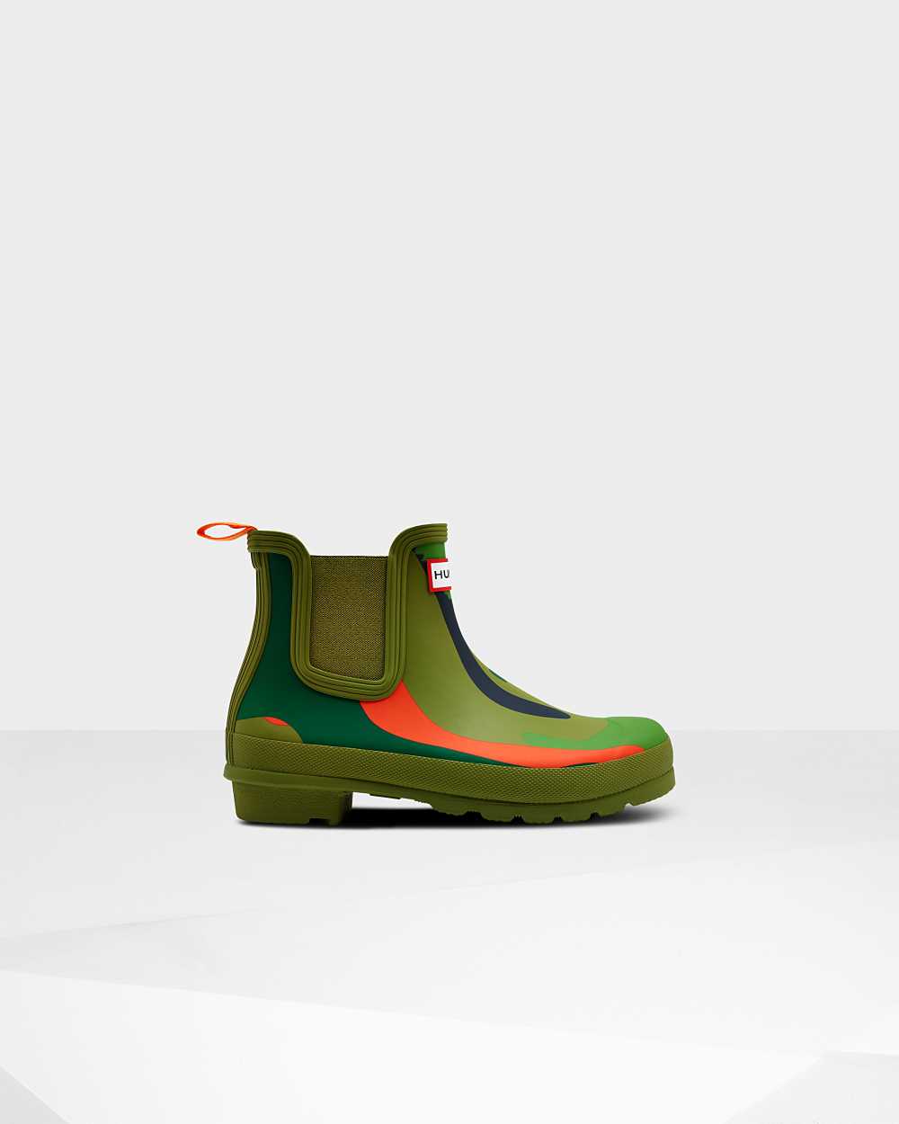 Hunter Original Rockpool Camo Women's Chelsea Boots NZ-33907V Green Camo